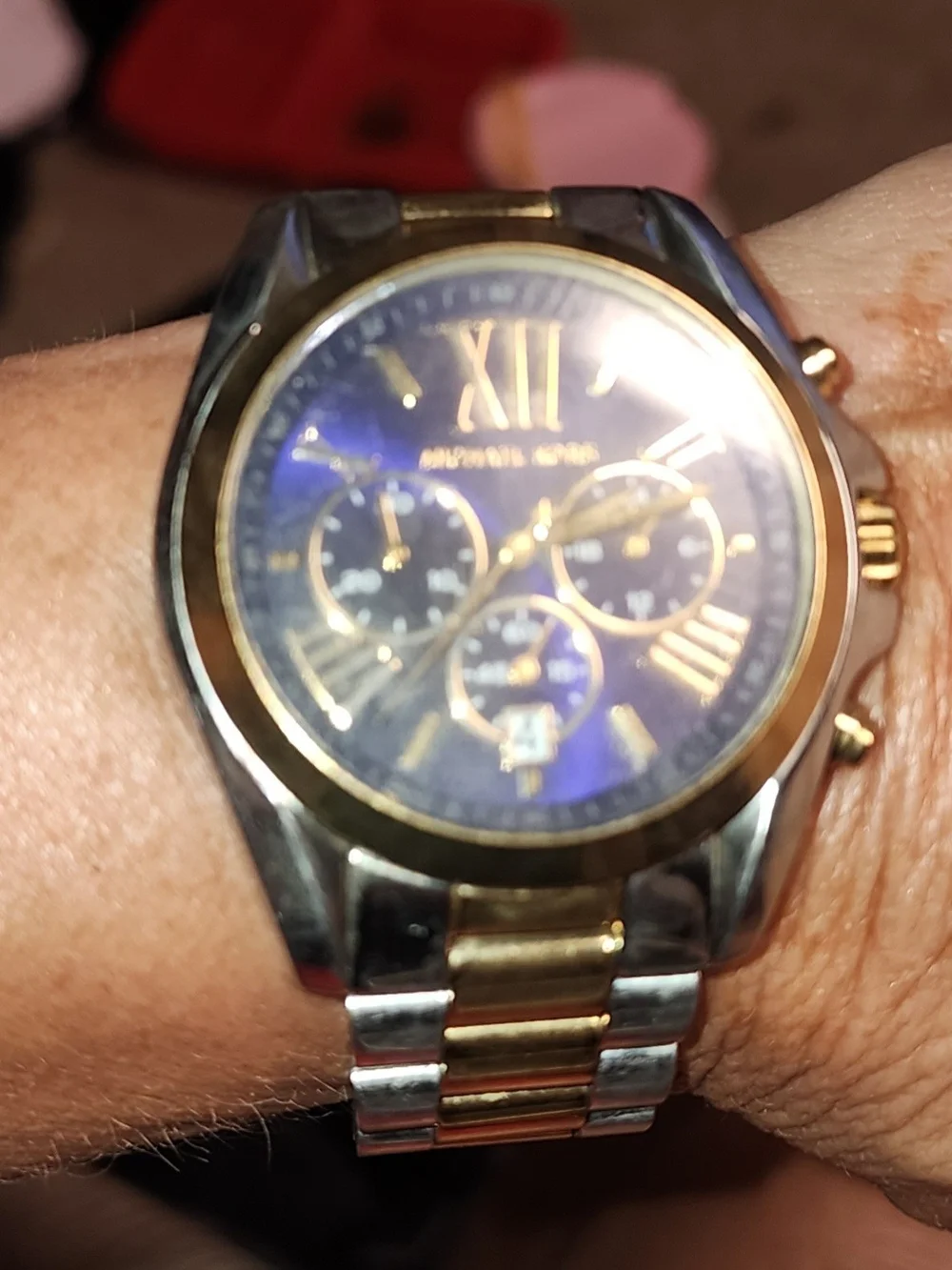 Michael Kors Two-Tone Navy Dial Chronograph Watch - Picture 3 of 4